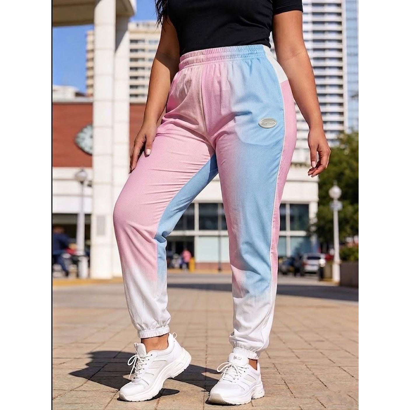 Women's Pastel Ombre Colorblock Joggers-DCX9606