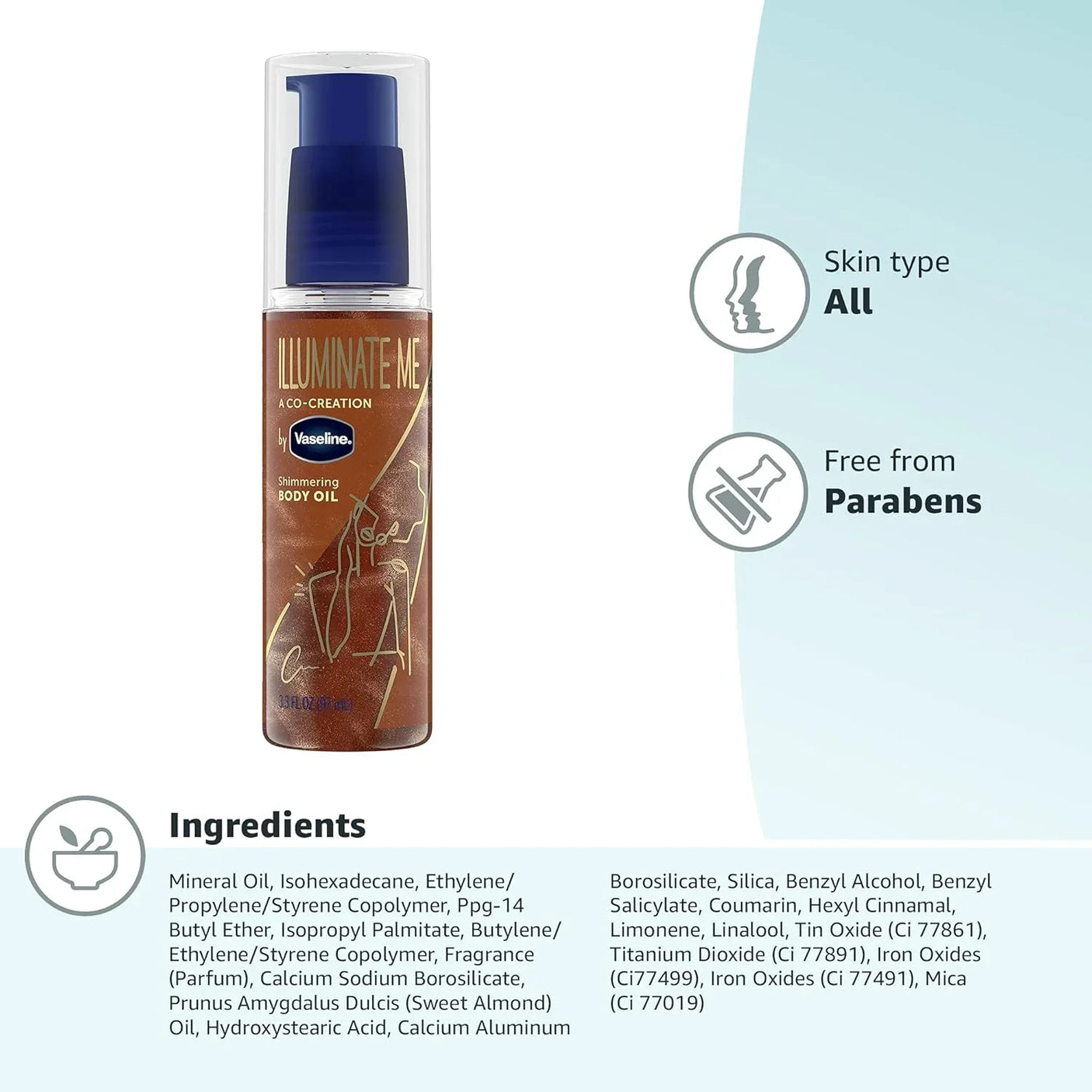 Vaseline Illuminate Me Shimmering Body Oil - 95ml