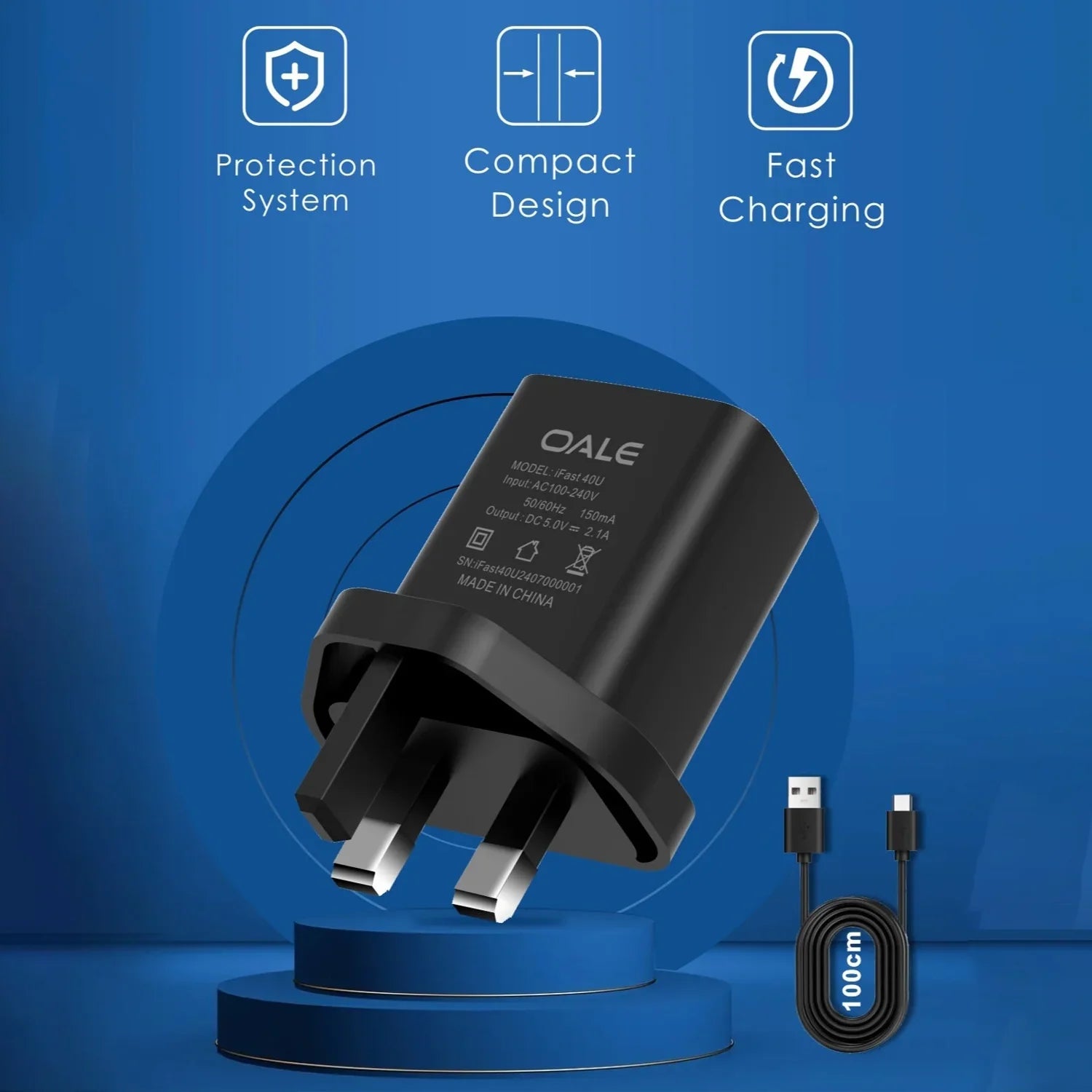 Oale 2.1A Lightning Fast Charger - iFast 40U