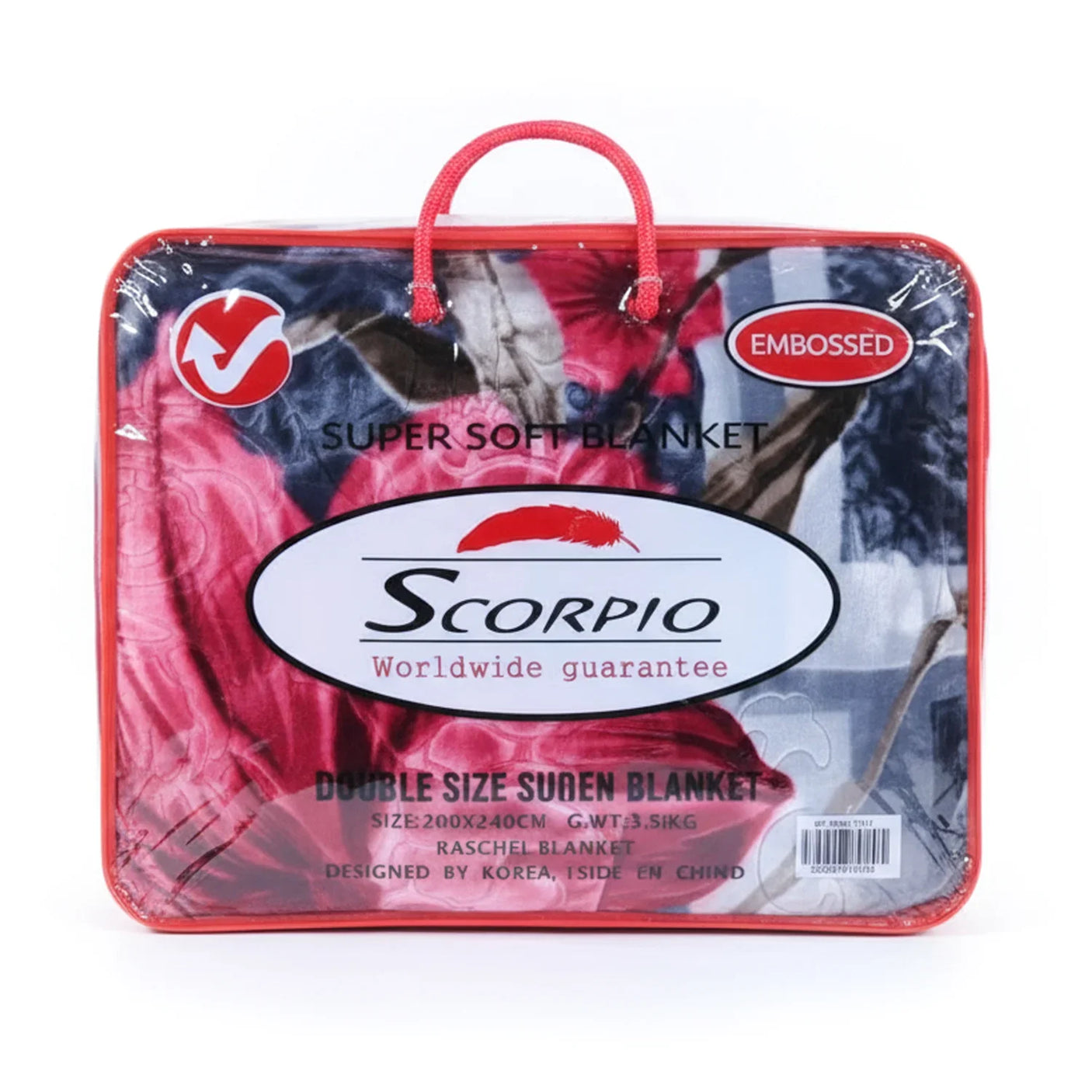 Scorpio Super Soft Double Size Single Ply Blanket - 200 × 240CM