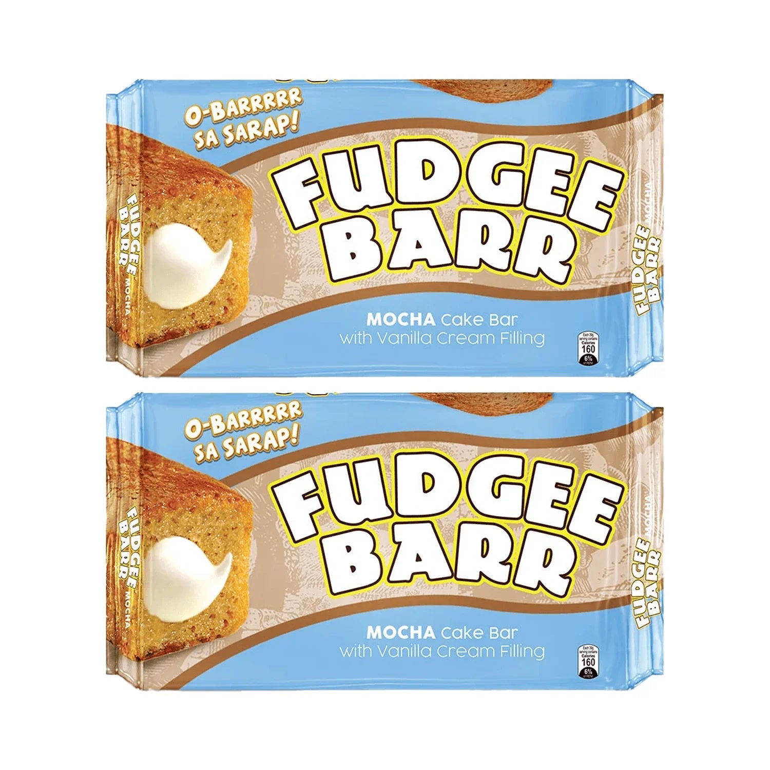 Fudgee Barr Mocha Cake With Vanilla Pack of (10 x 39g) - 2 Pcs