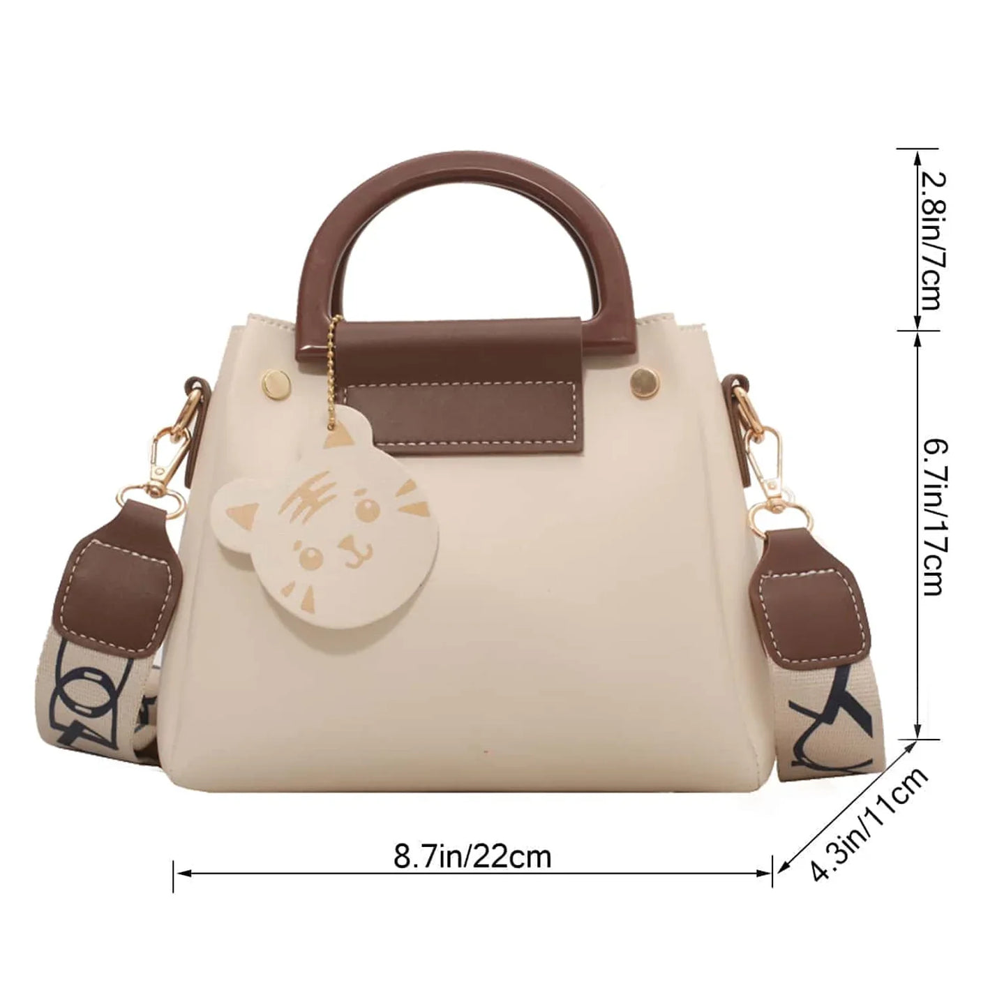 Trendy Women's Fashionable Double Handle Bag - 9375