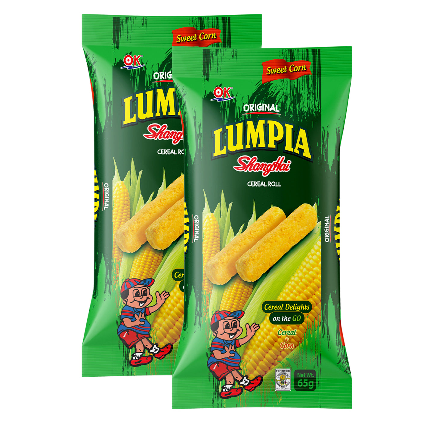 OK Lumpia Shanghai Sweet Corn Cereal Roll - 65g (1+1) Offer