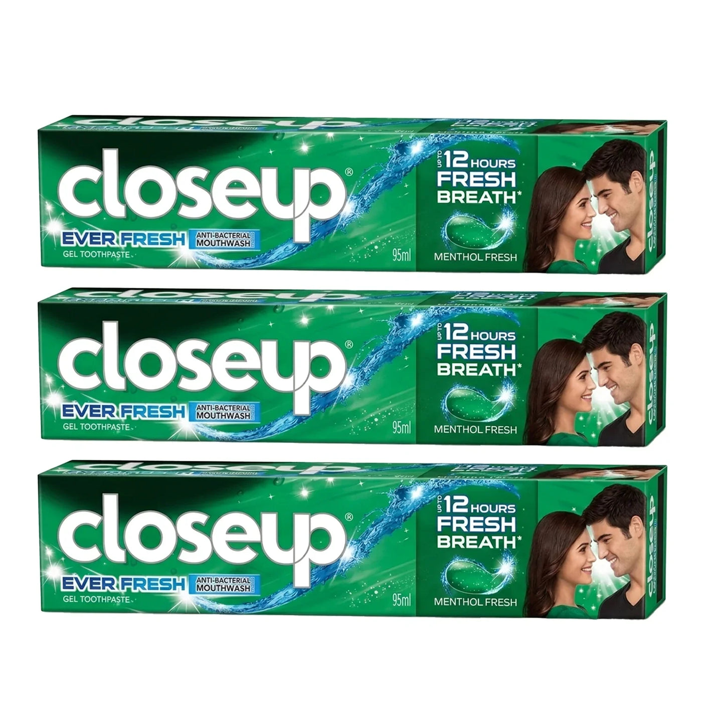 Closeup Anti-Bacterial Toothpaste Menthol Fresh - 95ml (2+1) Offer