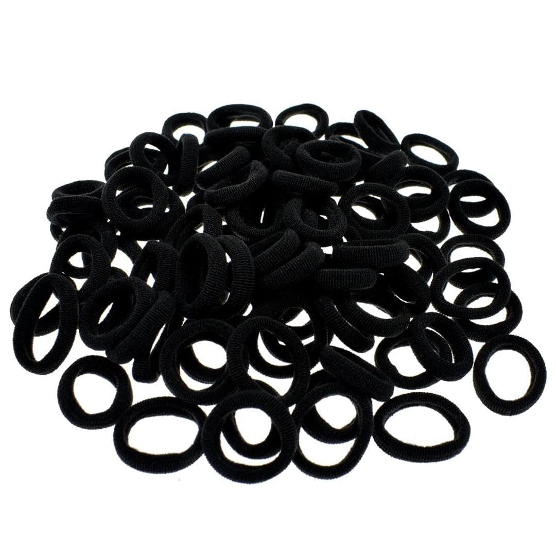 Black Color Tiny Seamless Elastic Hair Bands - 40Pcs