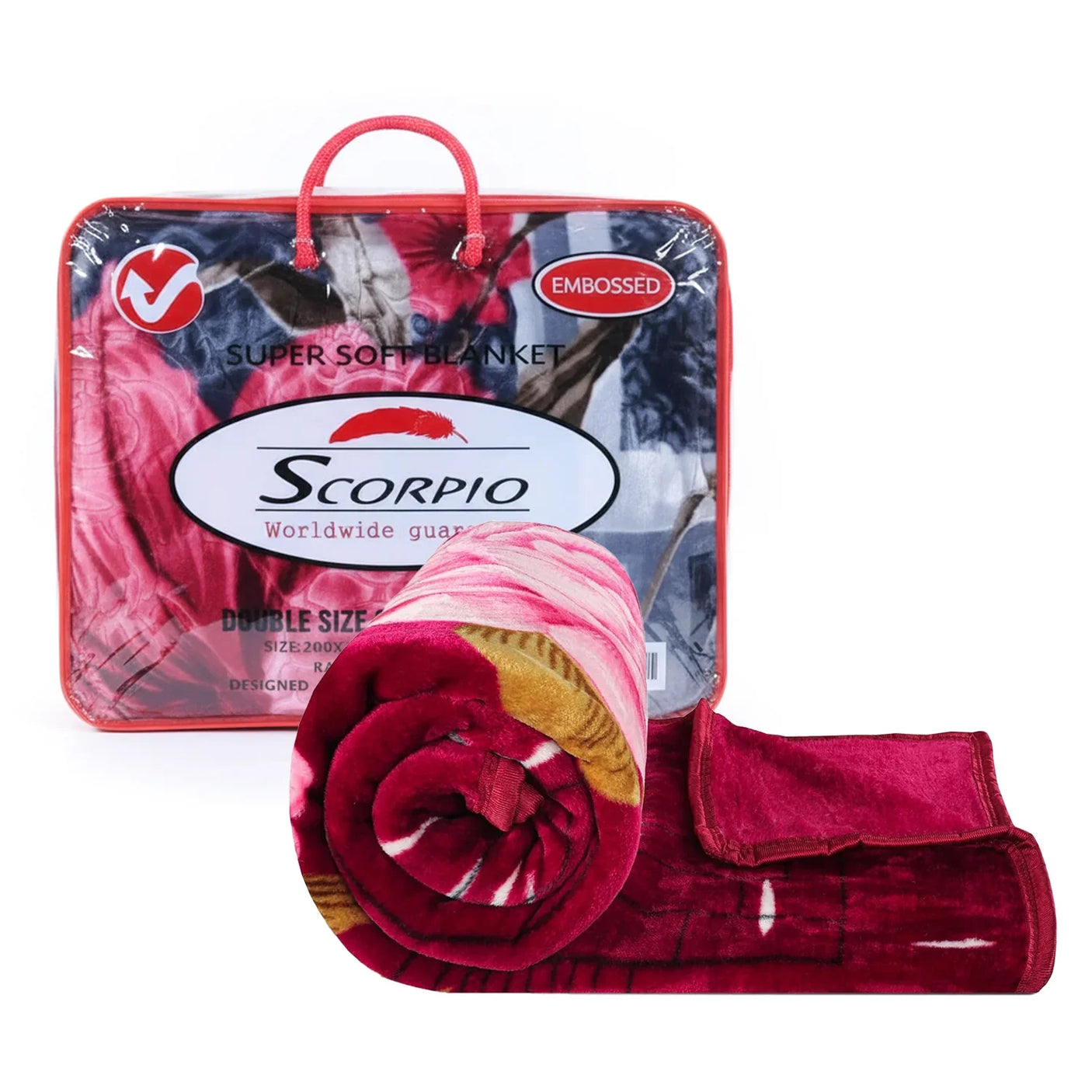 Scorpio Super Soft Double Size Single Ply Blanket - 200 × 240CM