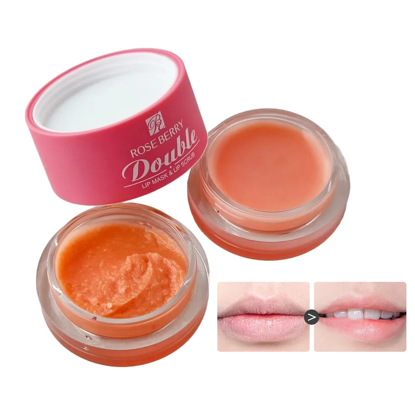 RoseBerry Double Lip Mask & Lip Scrub - 5g+5g