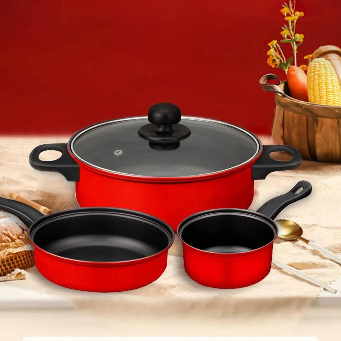 Combination Pot Cookware 3Pcs Set