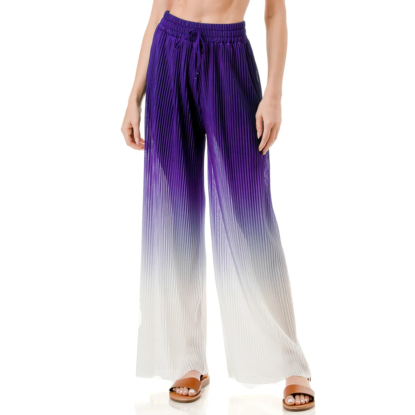 Women Casual Double Color Wide Leg Pants Z-120