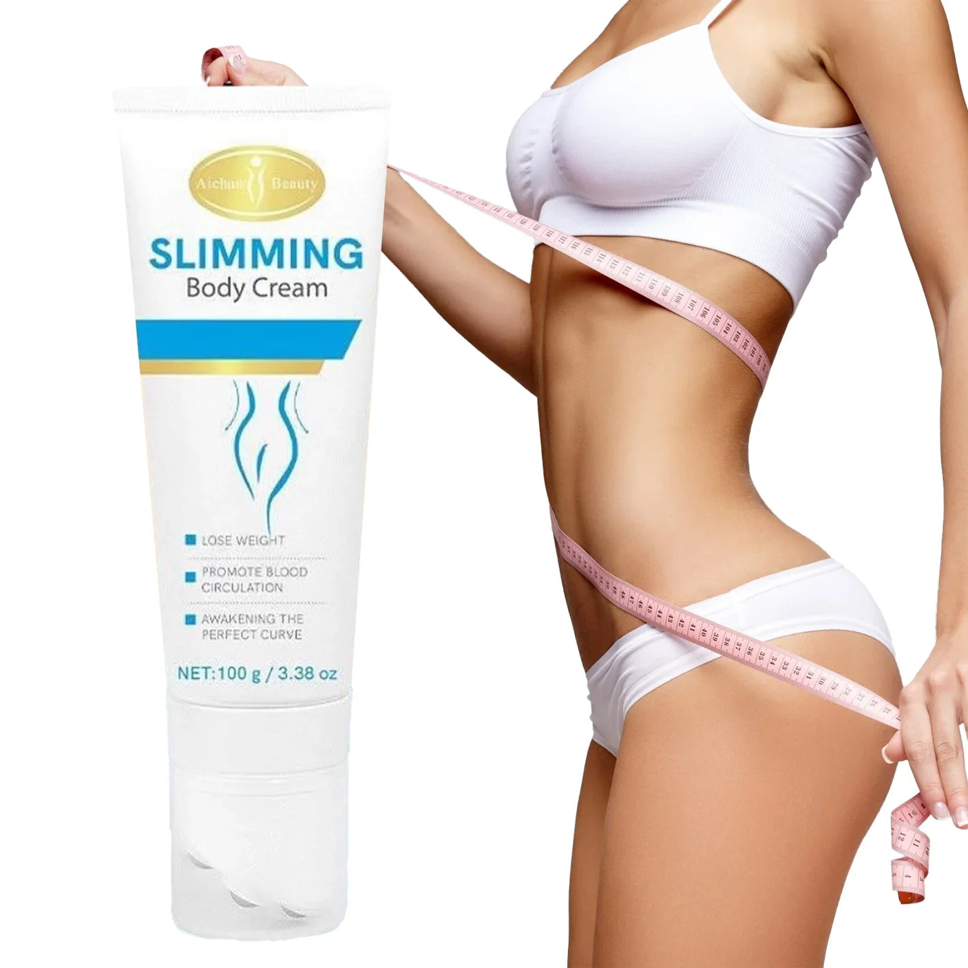Aichun Beauty Slm Body Cream With Massage Roller Ball - 100g