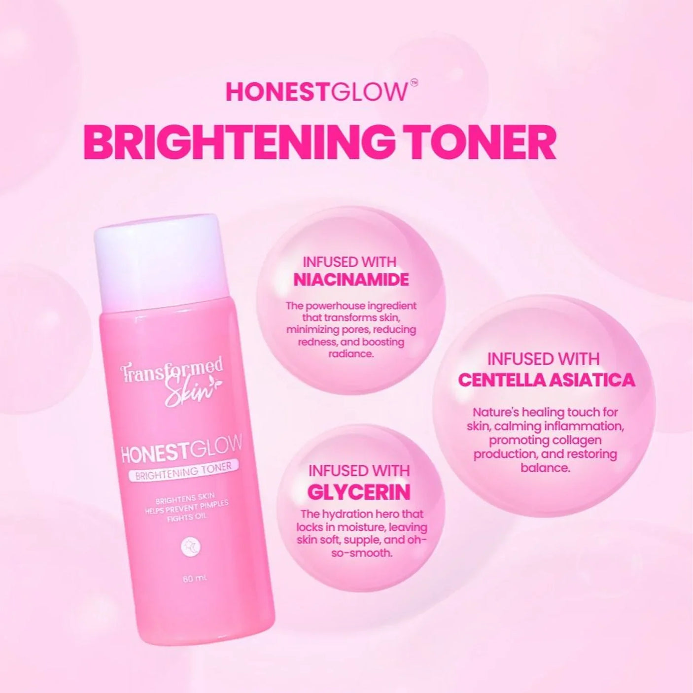 Transformed Skin Honest Glow Brightening Toner - 60ml