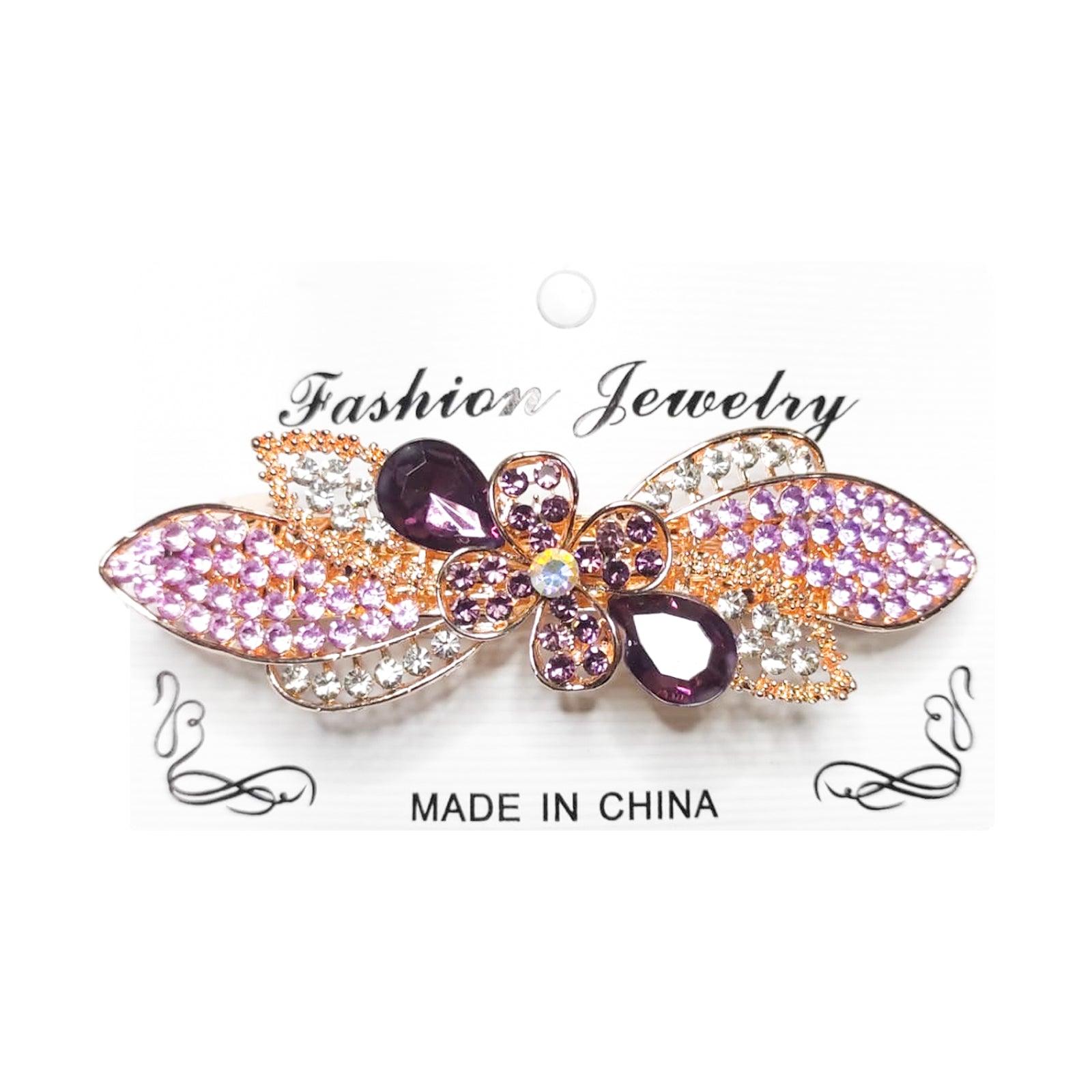 Golden Jewelry Shining Stone Hair Clip - FJ-3