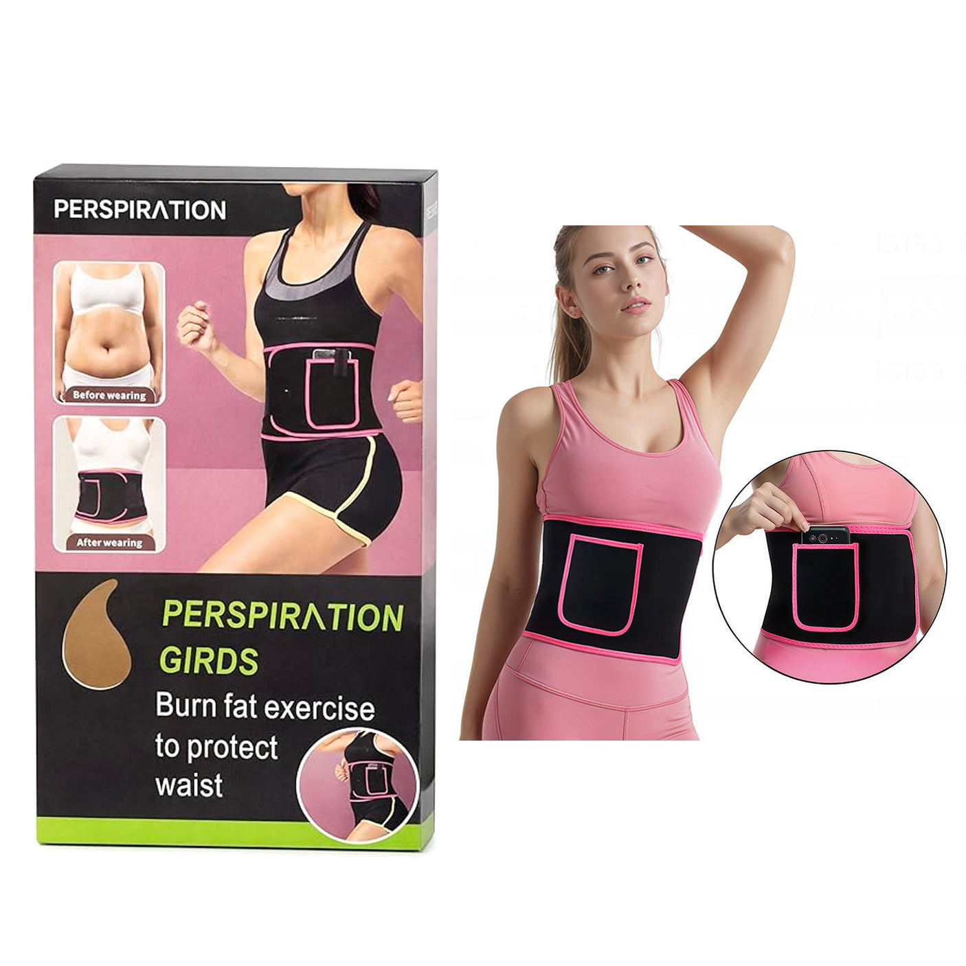 Perspiration Burn Fat Sweat Waist Fitness Belt JN-201
