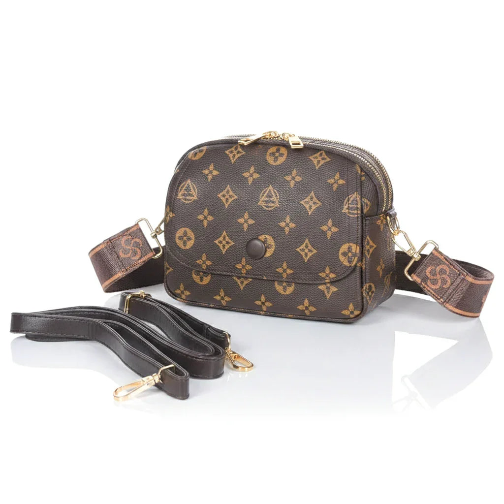Women's Classic Design Crossbody Bag With Two Straps - 3015#