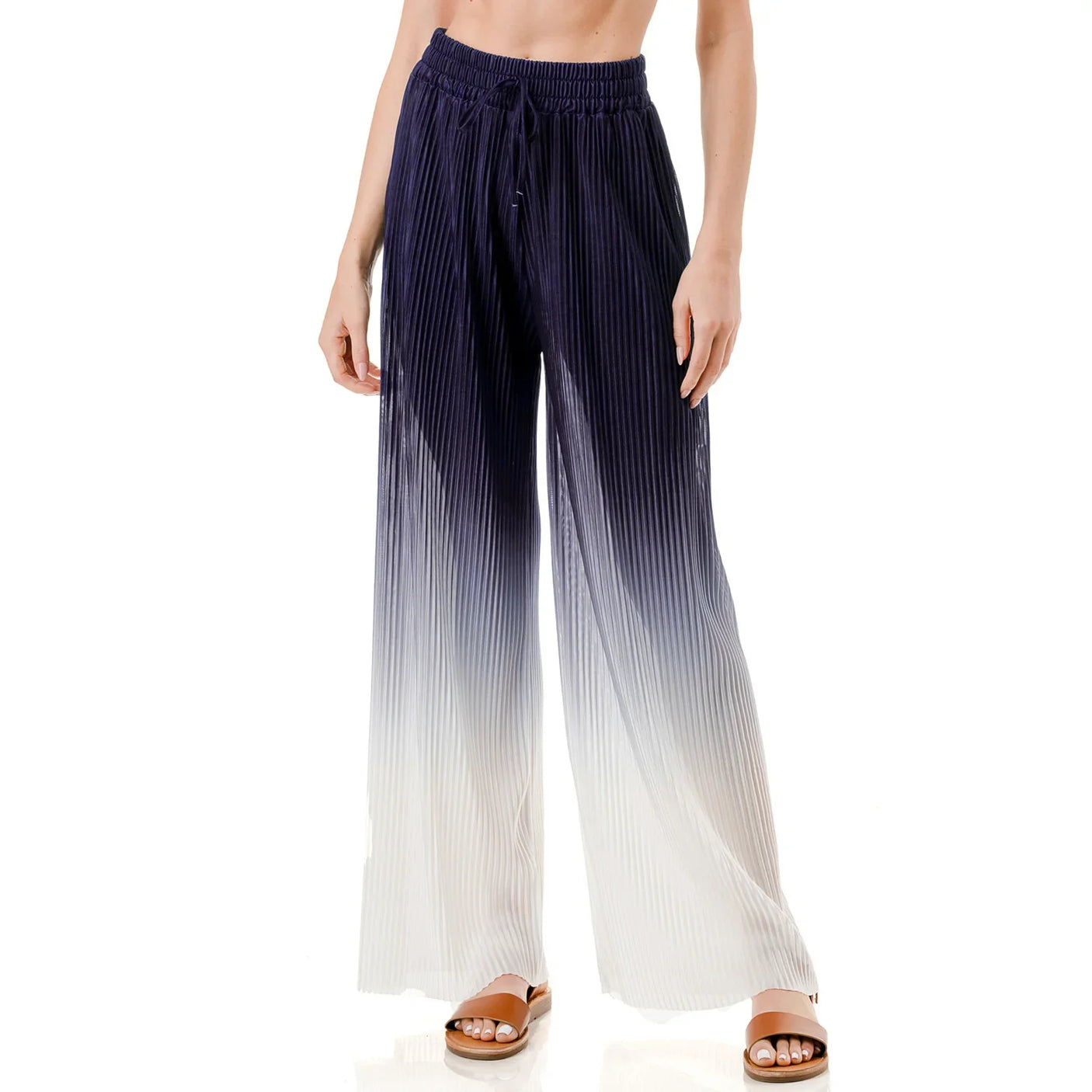 Women Casual Double Color Wide Leg Pants Z-120