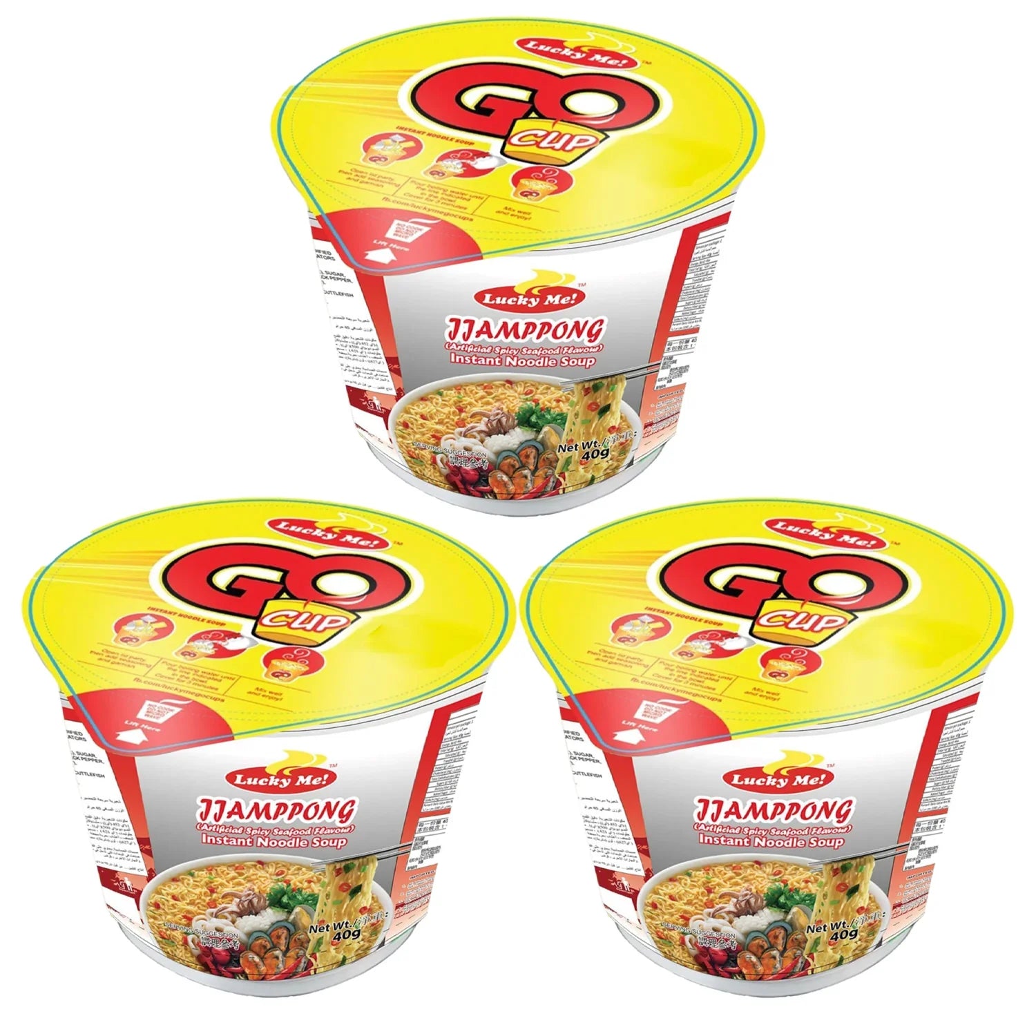 Lucky Me Jjampong Cup Noodles - 40g × 3 Pcs (Offer)