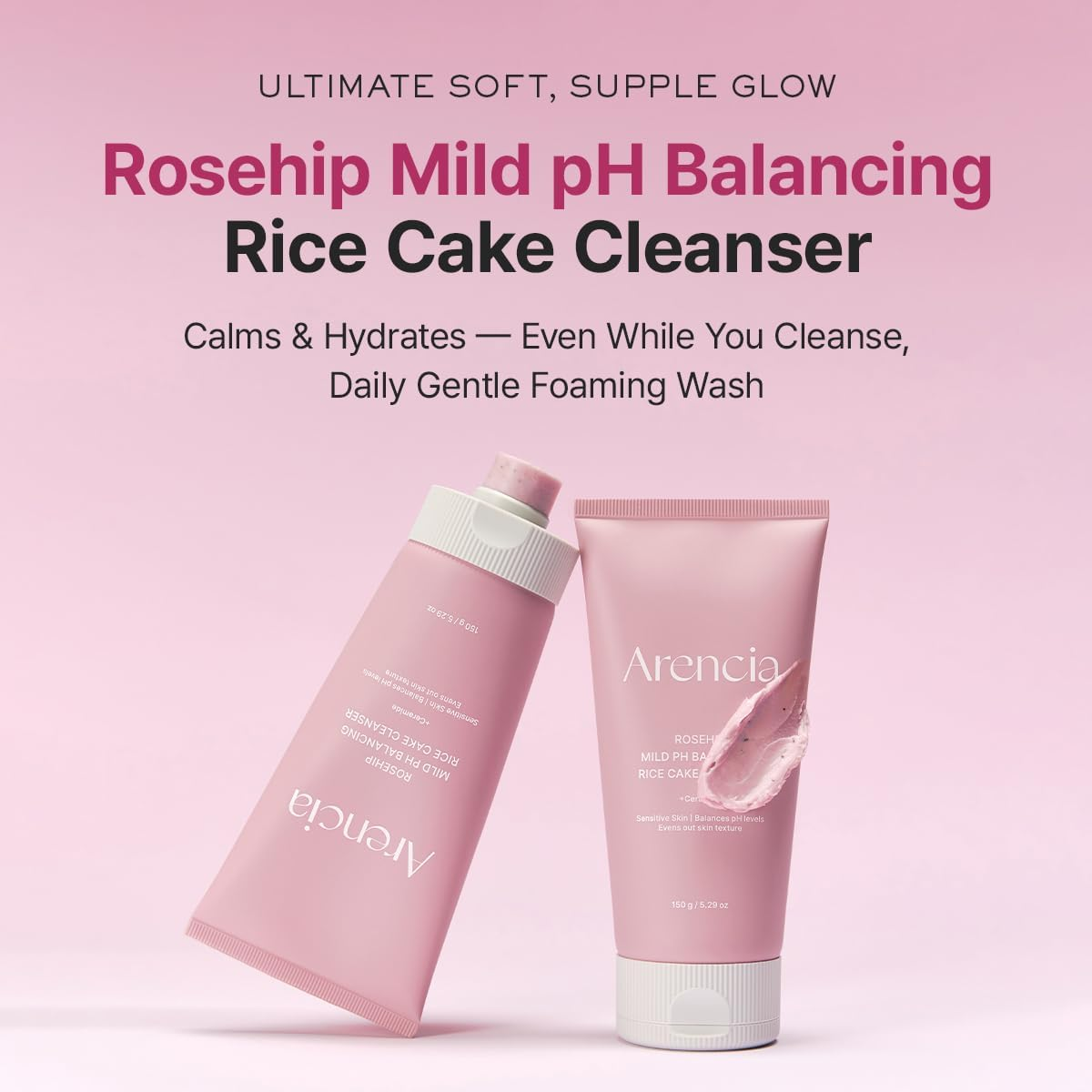Arencia Rosehip Mild pH Balancing Rice Cake Cleanser - 150g