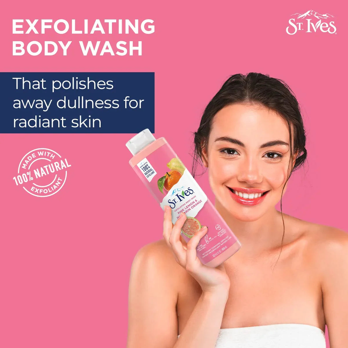 St Ives Pink Lemon & Mandarin Orange Body Wash - 650ml