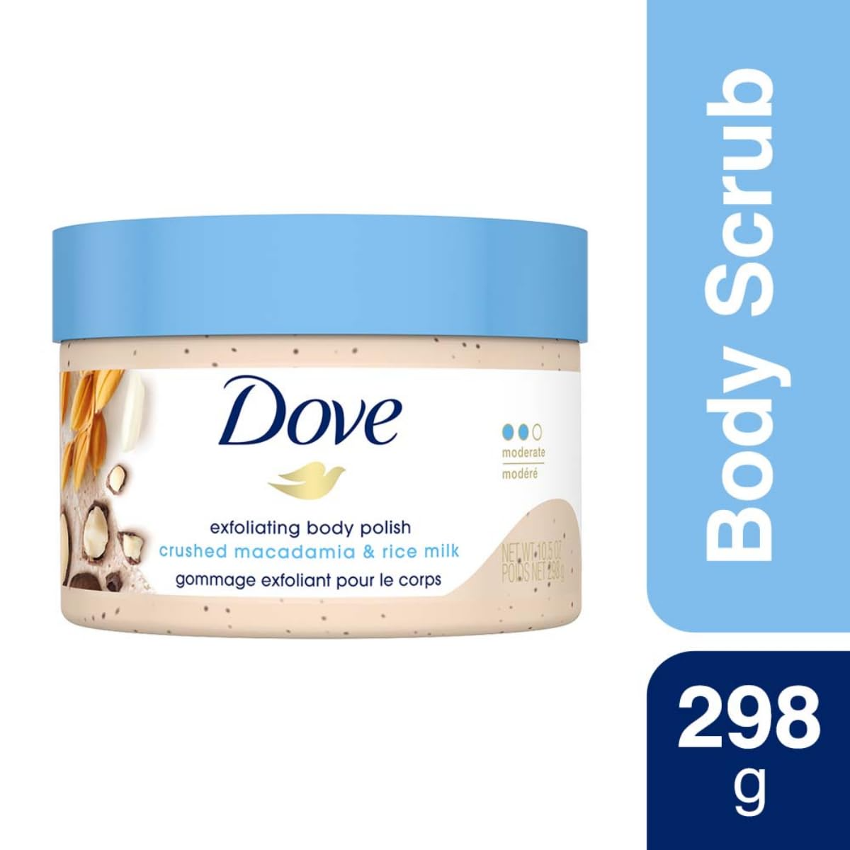 Dove Body Polish Crushed Macadamia & Rice Milk Scrub - 298g