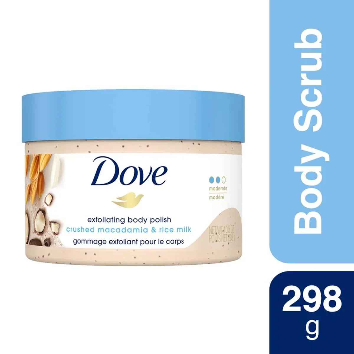 Dove Body Polish Crushed Macadamia & Rice Milk Scrub - 298g
