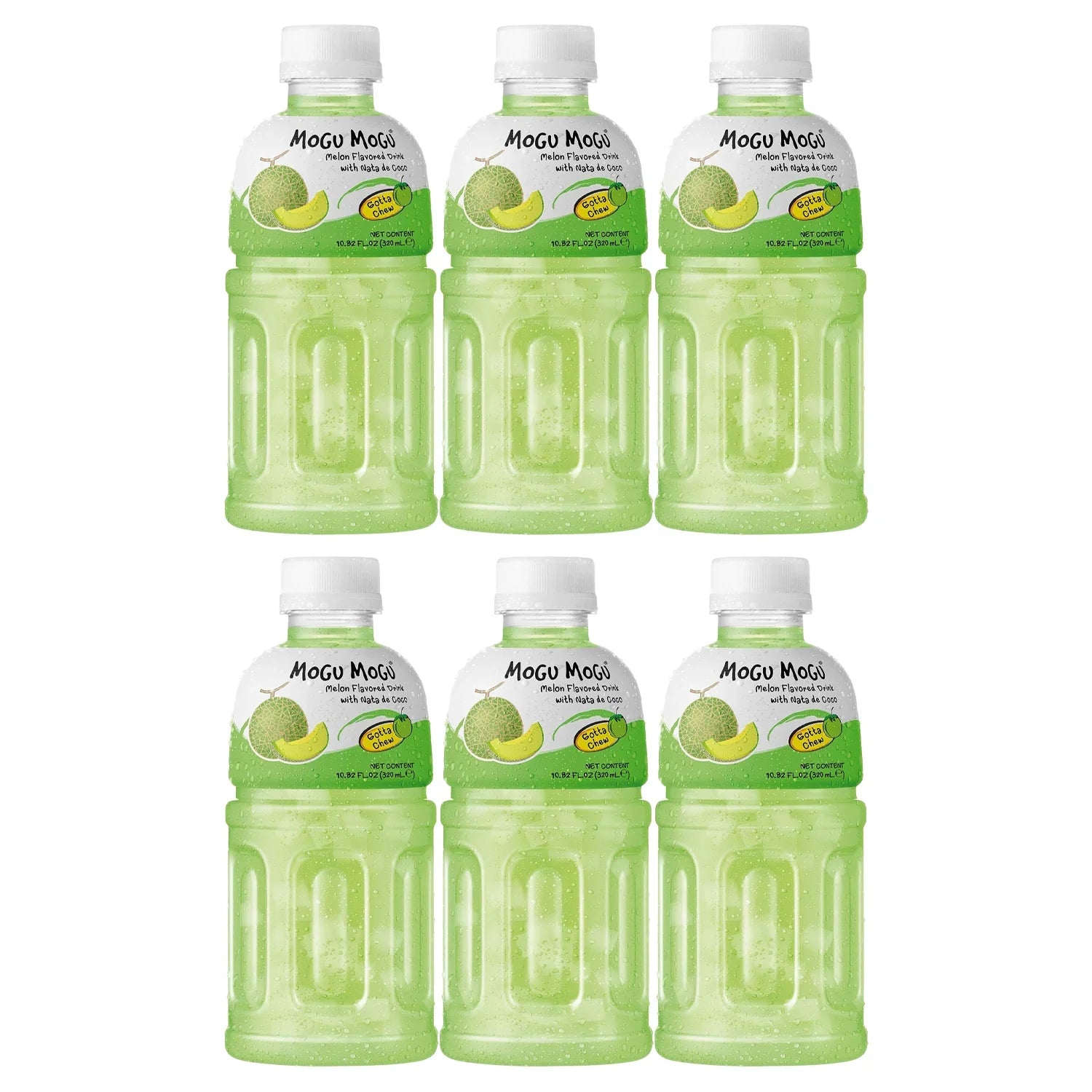 Mogu Mogu Melon Juice With Nata De Coco - 320ml × 6 Pcs