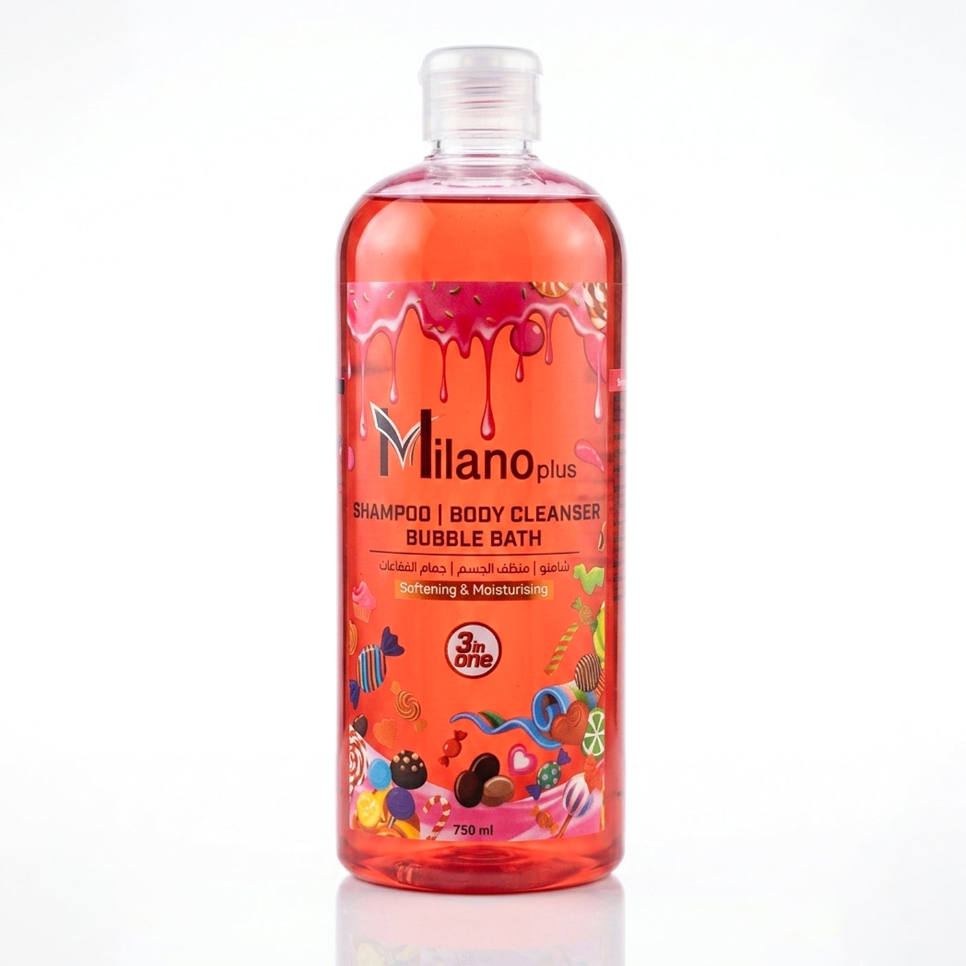 Milano Plus 3 In 1 Body Shower Gel Bubble Gum - 750ml