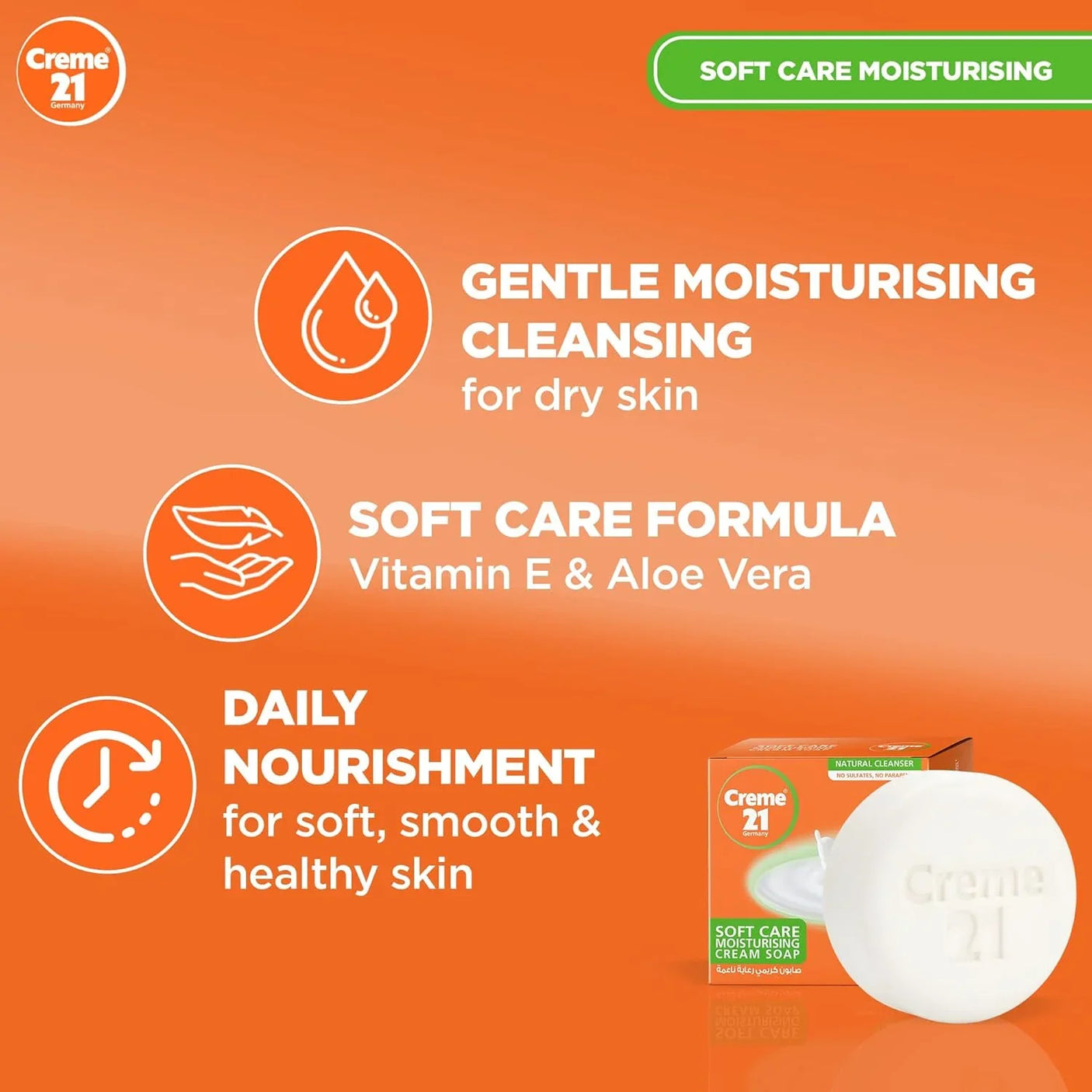 Creme 21 Soap Soft Care Moisturizing 4 x 125g