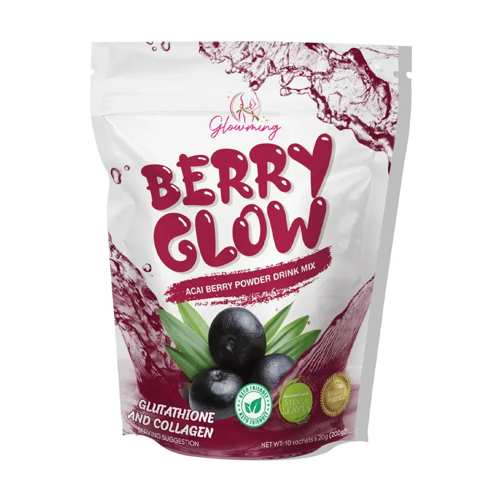 Glowming Berry Glow Acai Berry Powder Drink Mix - 10 Sachets × 20g (Original)