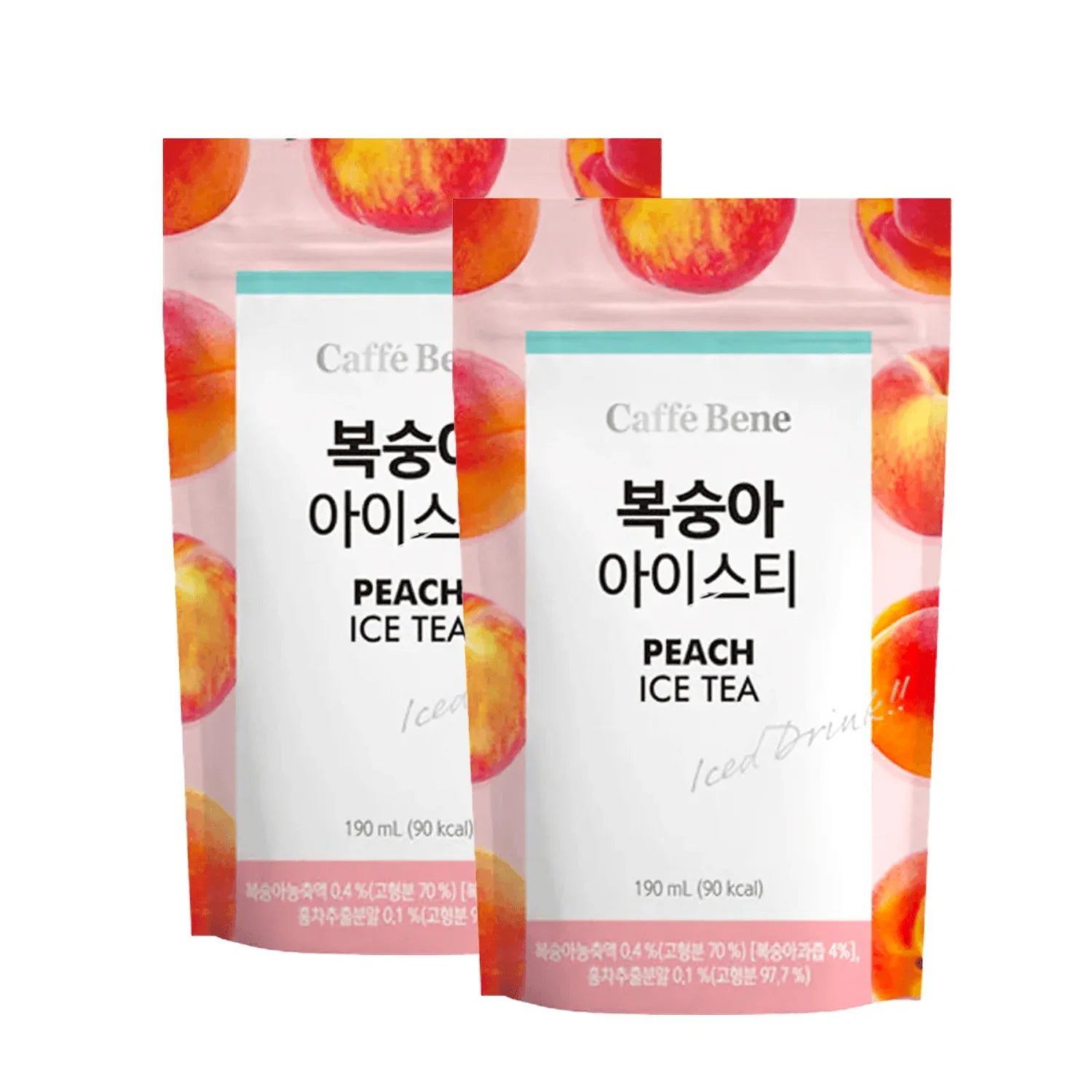 Caffe Bene Peach Ice Tea Drink - 190ml × 2 Pcs (Offer)