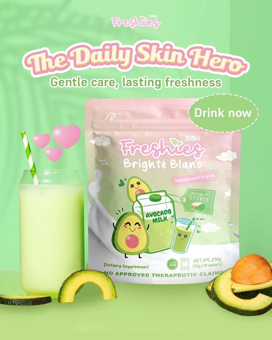 Freshies Avocado Milk - 21g × 10 Sachets
