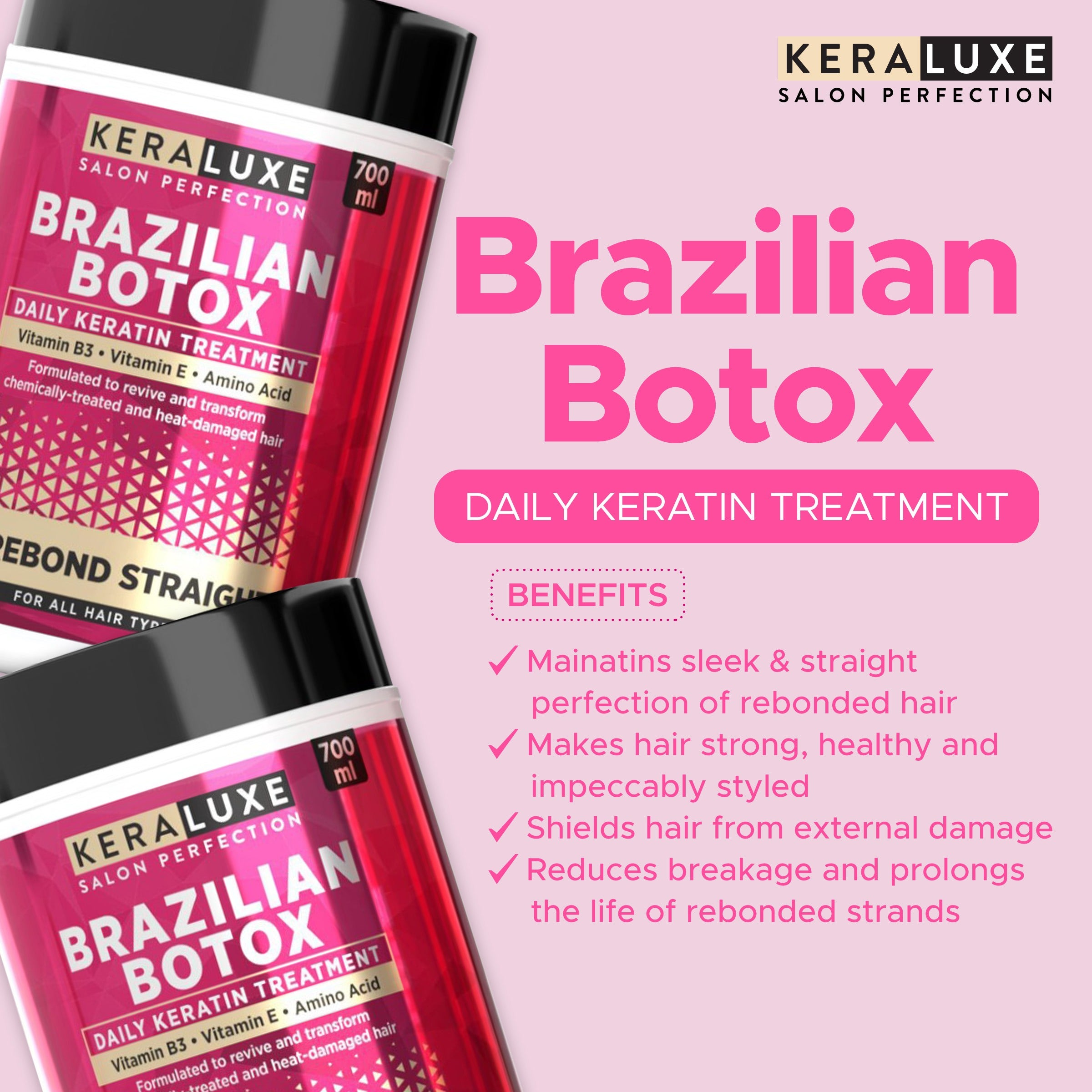 Kera Luxe Brazilian Botox Daily Keratin Treatment - 700ml