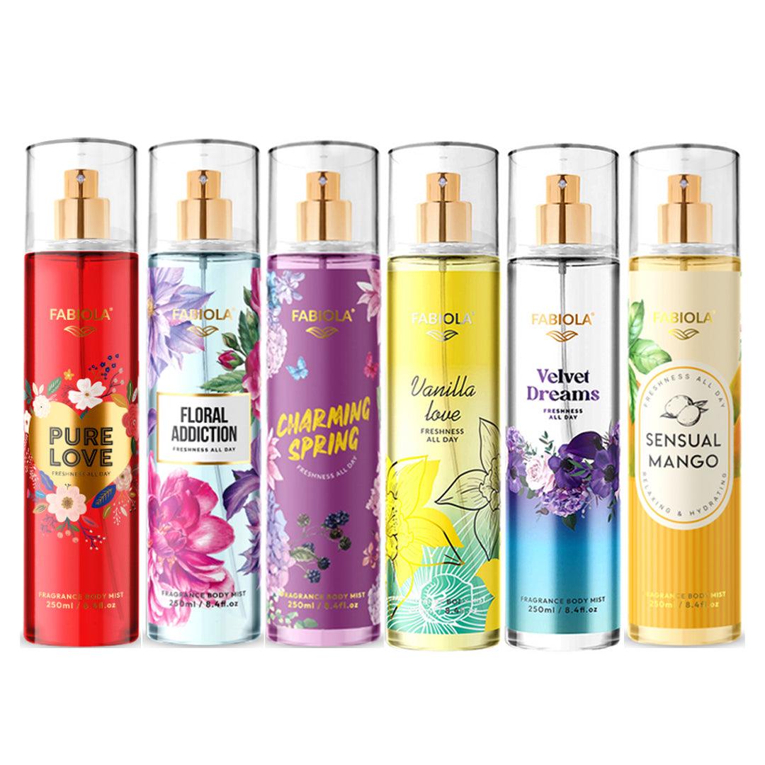 Fabiola Popular Fragrance Body Mist - 250ml × 6 Pcs (PR-66)