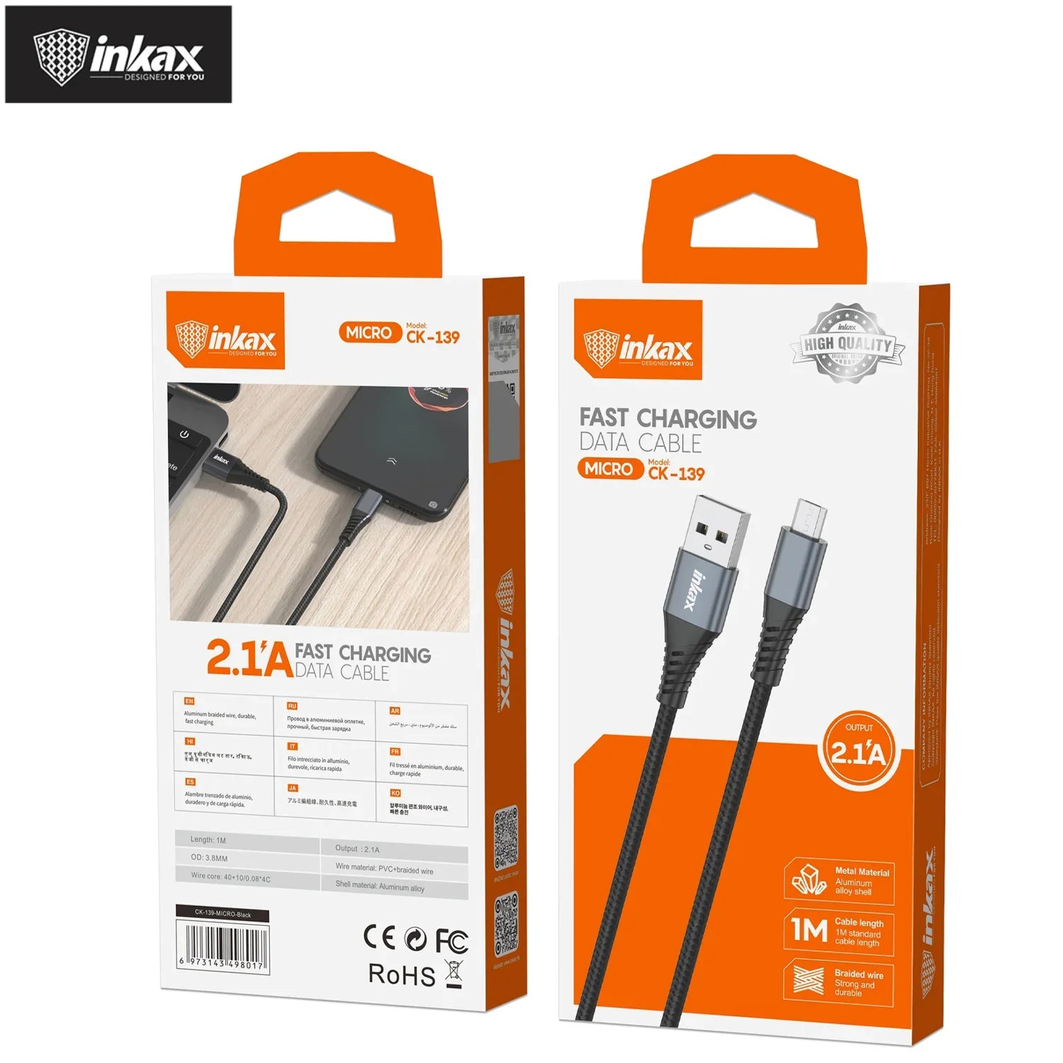 Inkax Micro Fast Charging Data Cable CK-139
