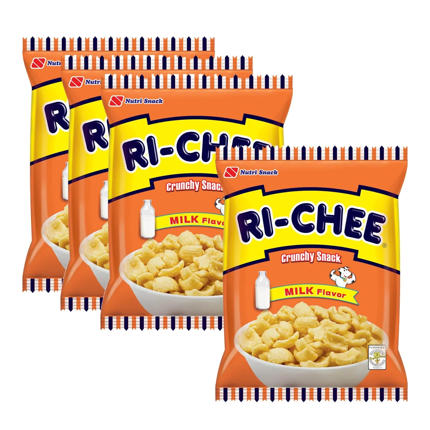 Nutri Snack Ri-Chee Crunchy Milk Flavor - 60g x 4 Pcs (Offer)