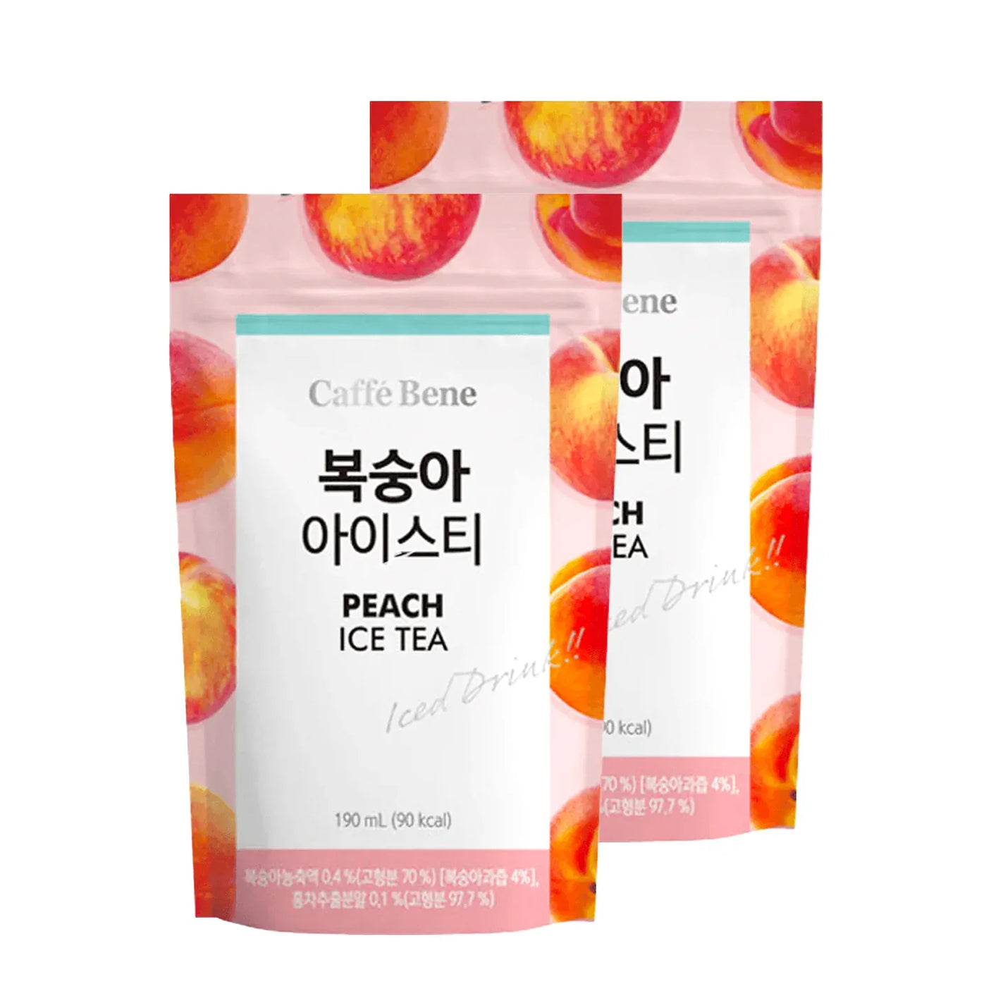 Caffe Bene Peach Ice Tea Drink - 190ml × 2 Pcs (Offer)