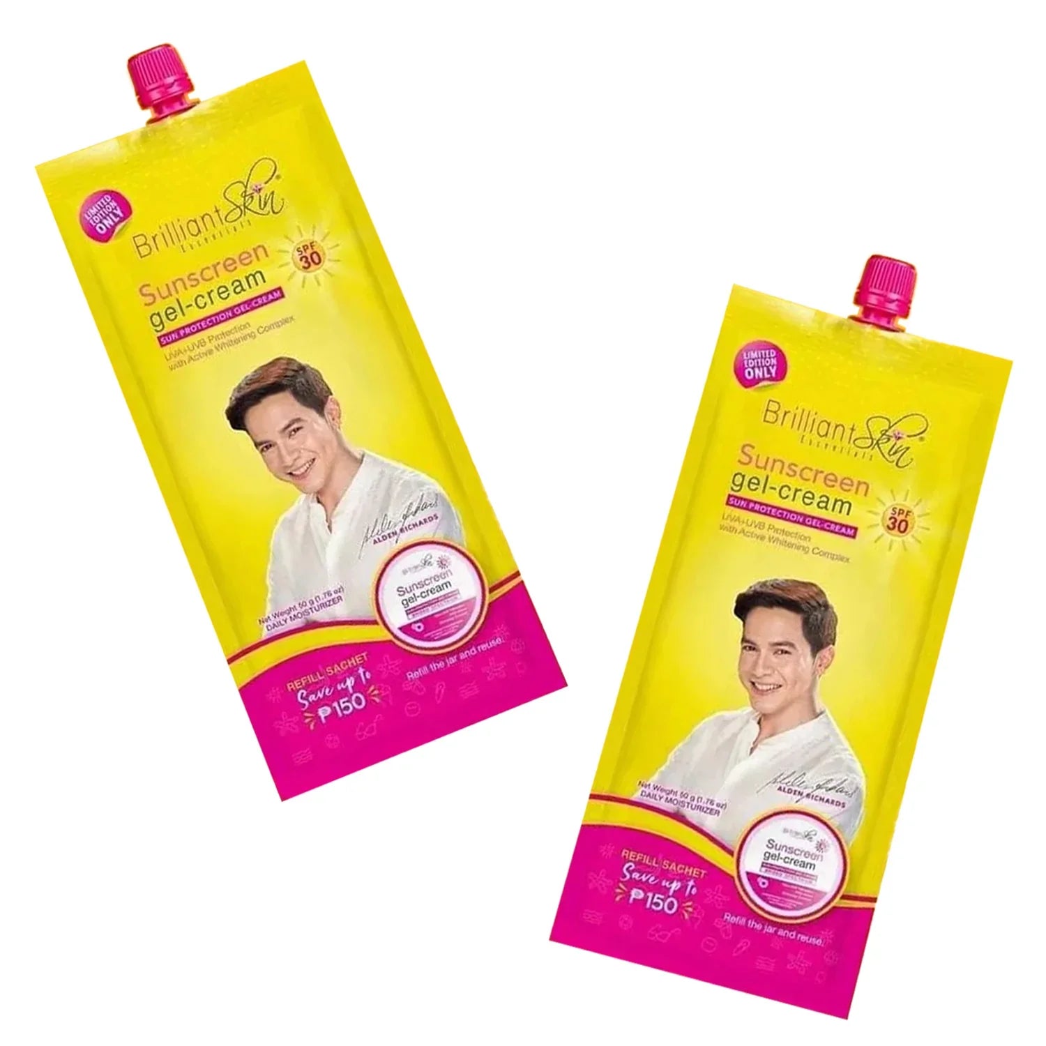 Brilliant Skin Care Sunscreen Gel Cream SPF30 - 50g × 2 Pcs (Offer)