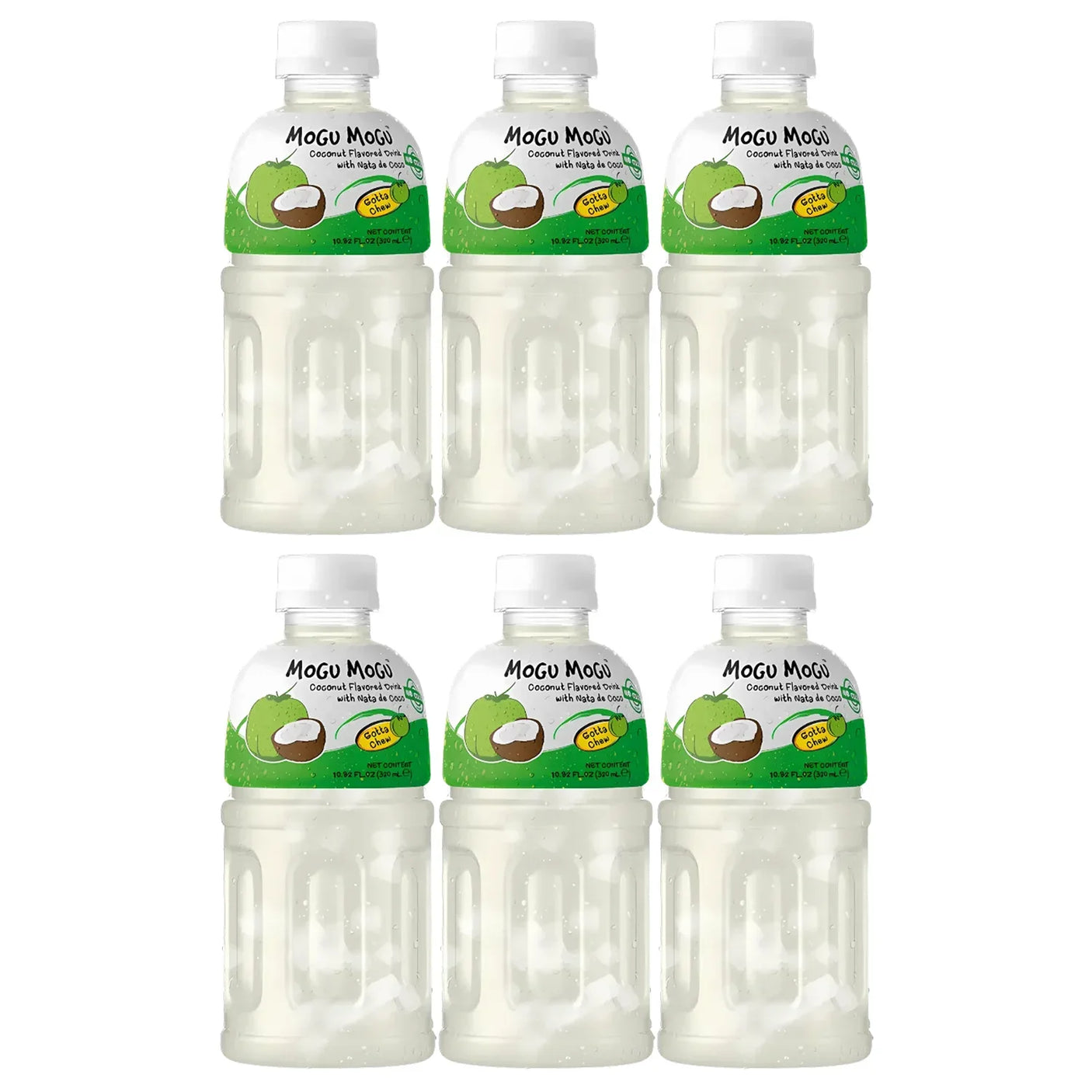 Mogu Mogu Coconut Juice with Nata de Coco - 320ml × 6 Pcs