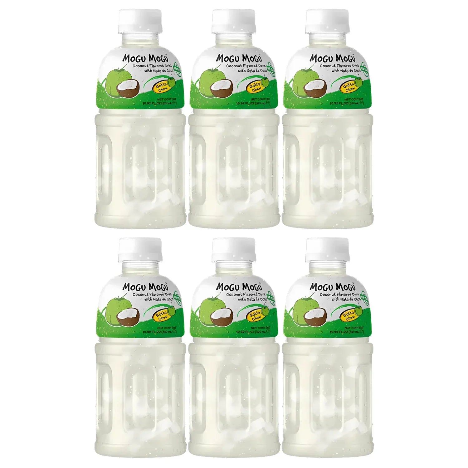Mogu Mogu Coconut Juice with Nata de Coco - 320ml × 6 Pcs