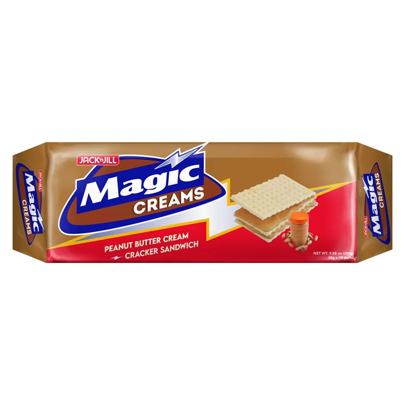 Jack 'n Jill Magic Creams Peanut Butter Cream Cracker Sandwich 28gx10