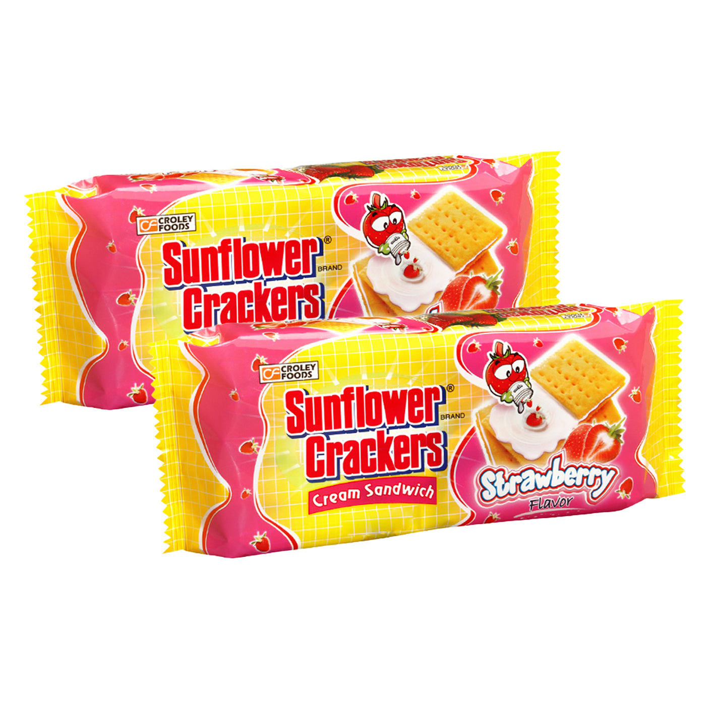 Croley Foods Sunflower Strawberry Cream Crackers - 190g (1+1) Offer
