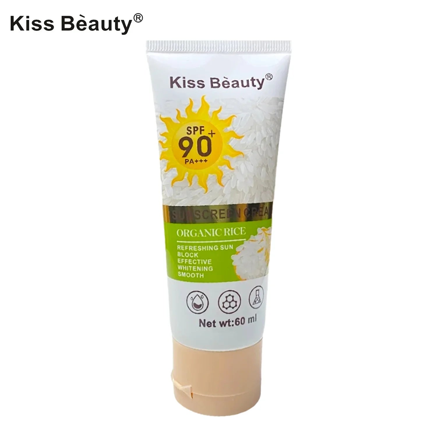 Kiss Beauty Organic Rice Sunscreen Cream SPF 90+ PA+++ - 60ml