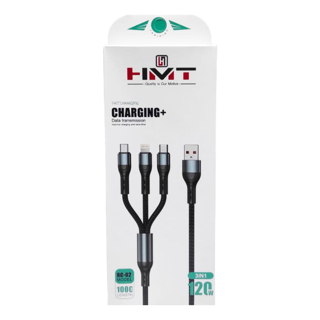 كابل شحن سريع 3 في 1 من HMT بقوة 120 وات RC-02