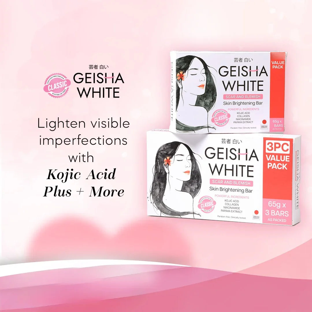 Geisha Soap White Classic Skin Brightening Bar - 65g x 3Pcs