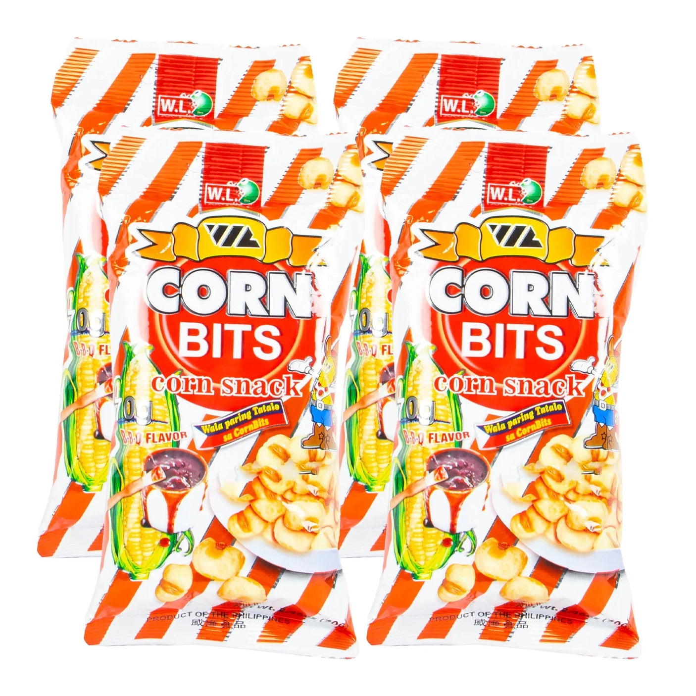WL Food Corn bits Snack BBQ - 70g × 4 Pcs (Offer)