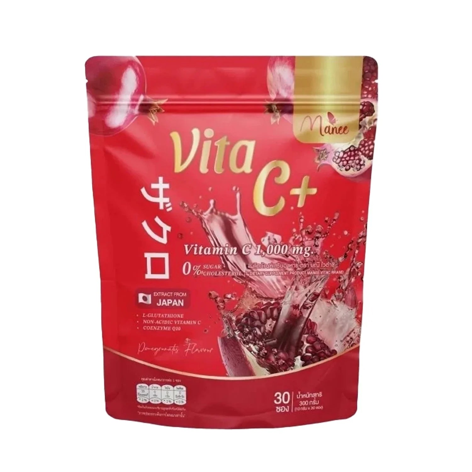 Manee Vita C+ Pomegranate Flavour - 30 Sachets × 10g