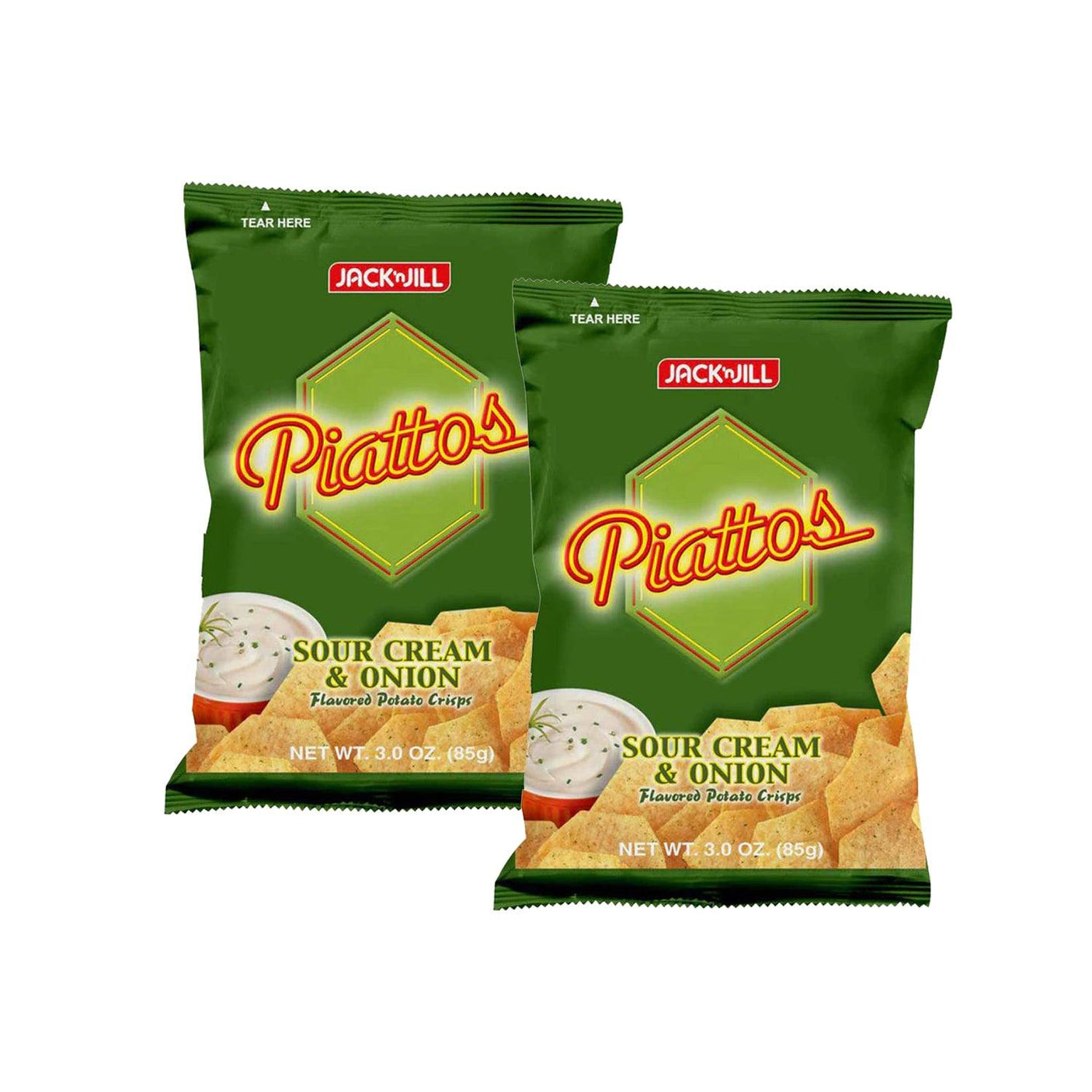 Jack 'n Jill Piattos Potato Crisps Sour Cream & Onion - 85g × 2Pcs (Offer)