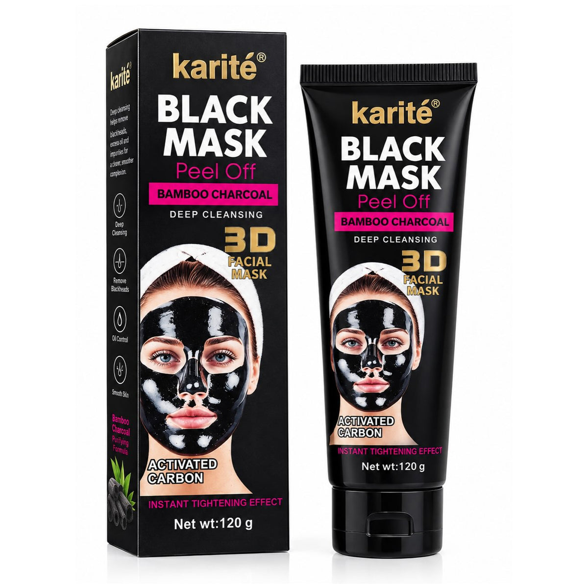 Karite Bamboo Charcoal Black Peel-Off Mask – 120g