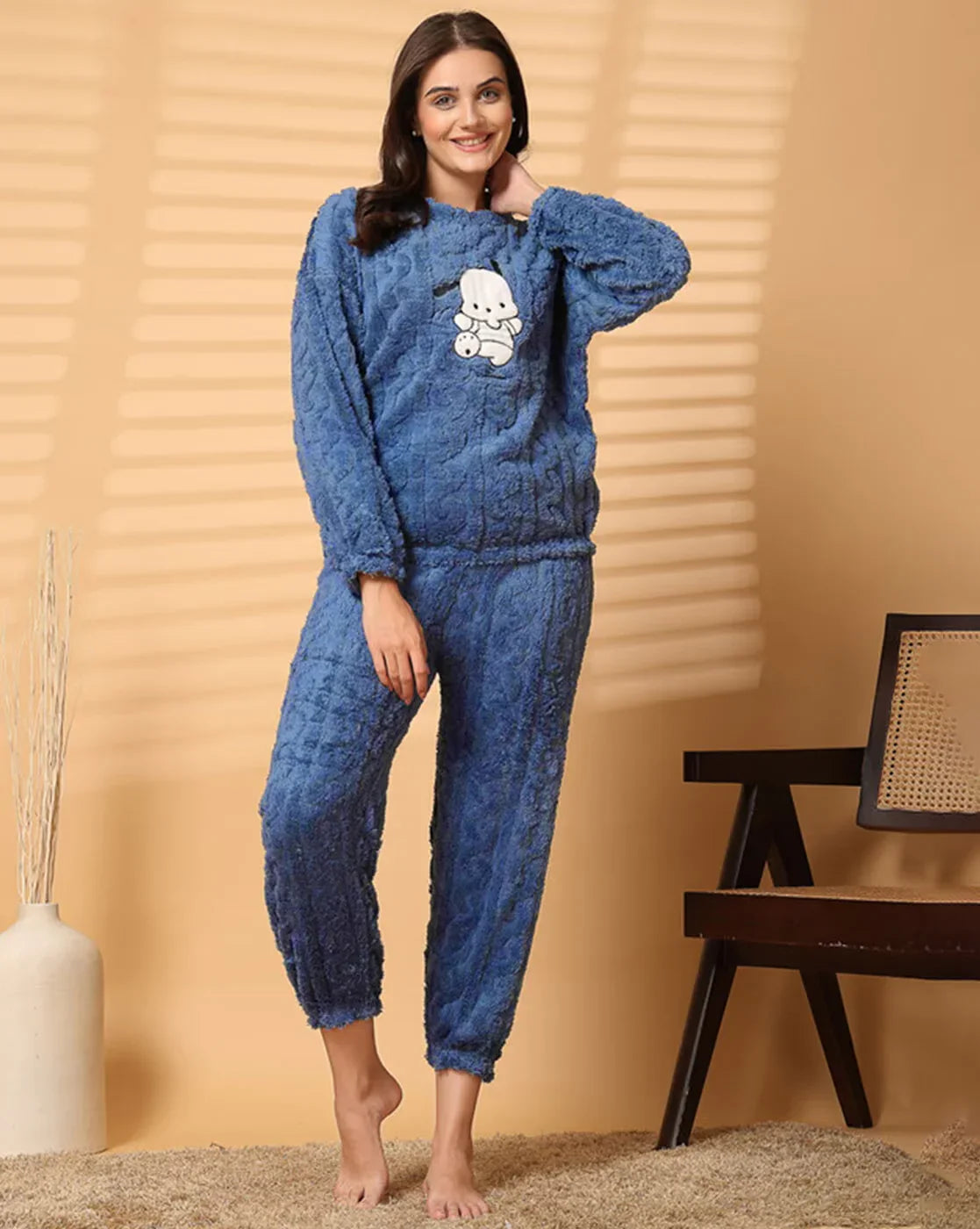 Women's Warm & Fuzzy Knitted Pajama Set