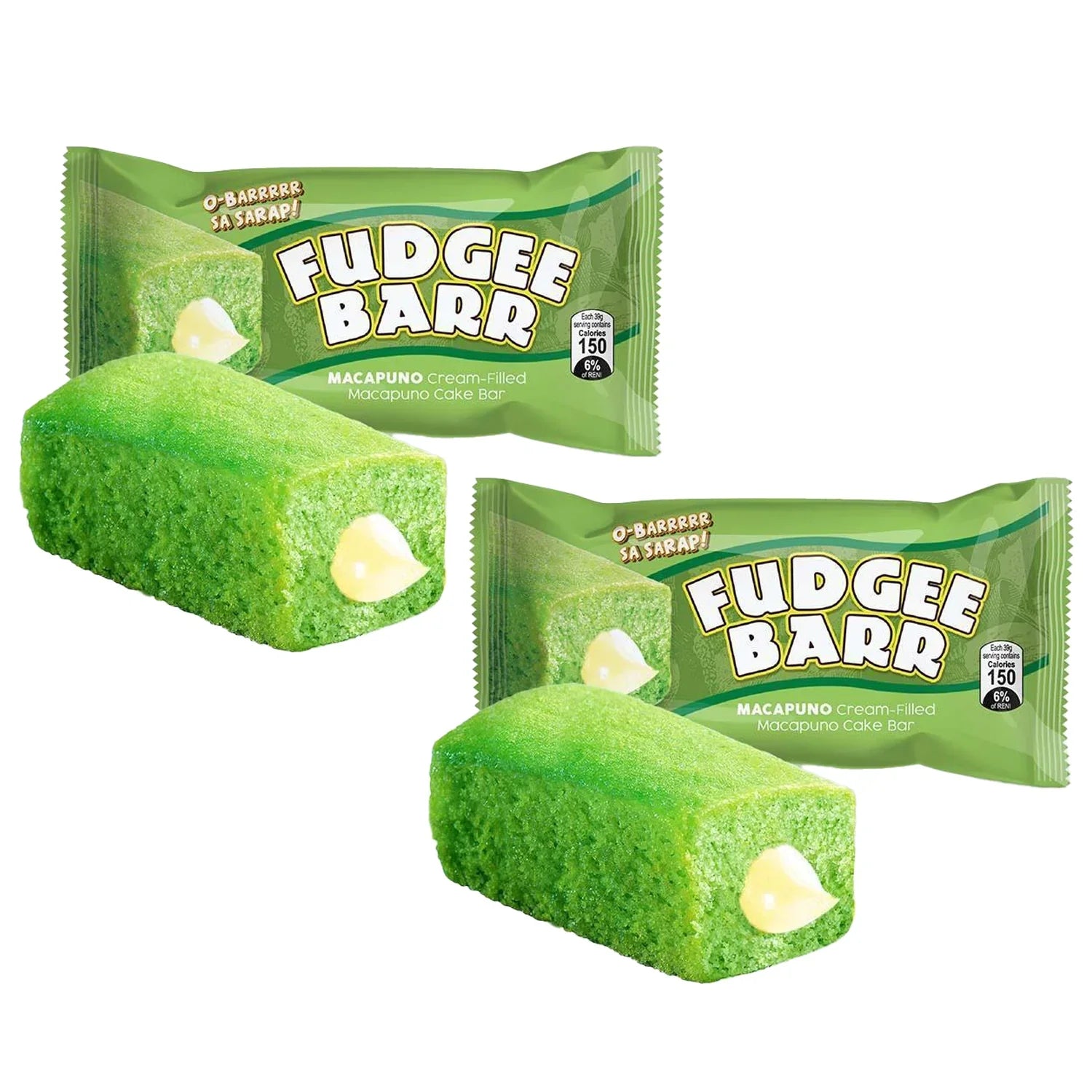 Fudgee Barr Macapuno Cake Bar Pack of - 10 x 39g (2 Pcs)