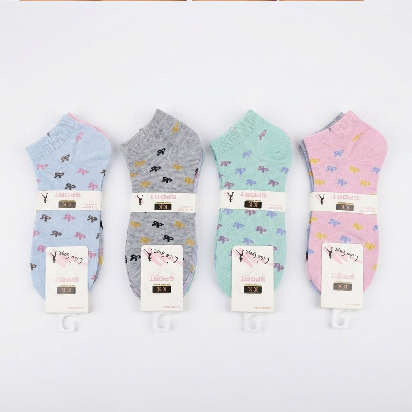 Women's Fashion Cotton Ankle Socks - 3 Pairs KK#2 (K-4-4)